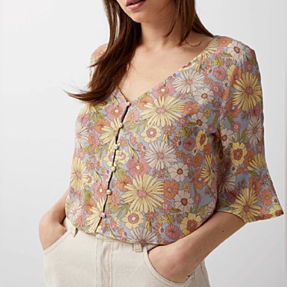 Cropped floral blouse - Picture 1 of 2